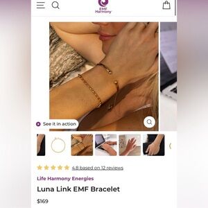 18k Chain Link EMF Protecting Bracelet and EMF charm